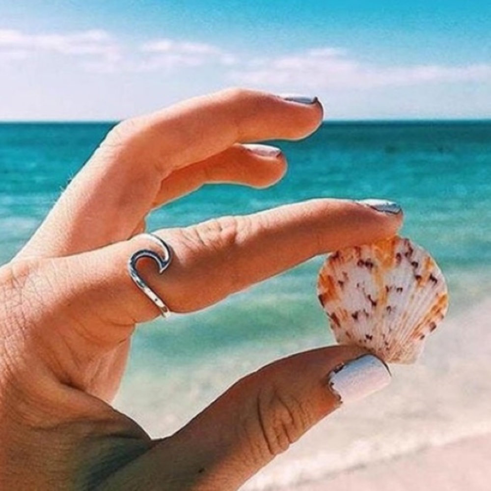 New 925 sterling silver wave ring